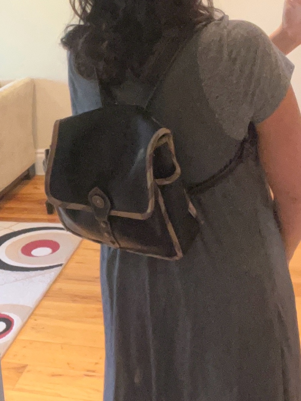 Burberry Vintage Black Leather & Nova Check Backpack – Authentic - Picture 4 of 9